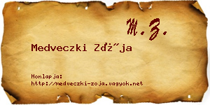 Medveczki Zója névjegykártya